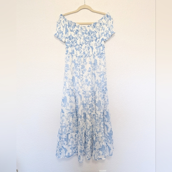 NWT Revolve Steve Madden Joie De Vivre Dress Faded Blue Floral Small Butterfly - Picture 4 of 8